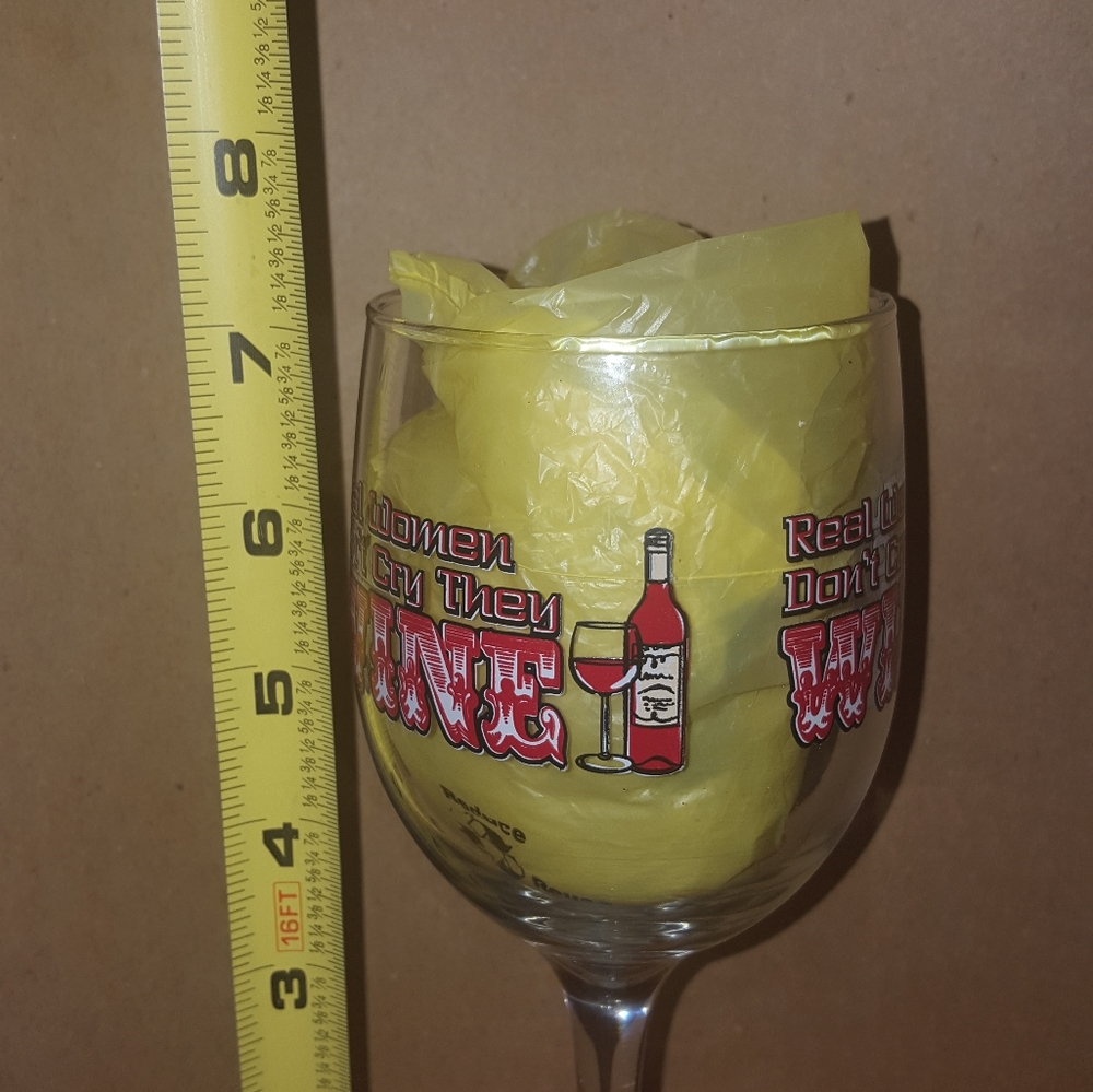 4pc New Wine Glass Real Women Don't Cry They WINE - Picture 10 of 16